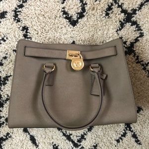Michael Kors Taupe Hamilton Purse